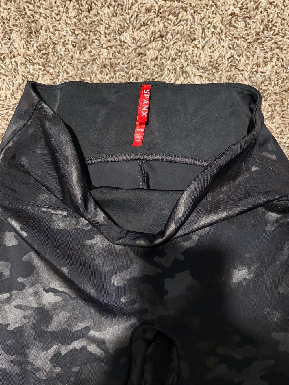SPANX Black Camouflage High-Waist Jeggings Size Medium - Picture 3 of 5